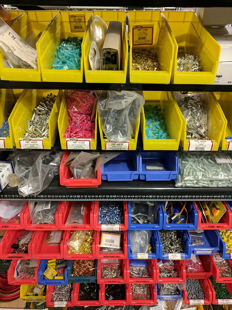 Portland Wiring Harness connector bins